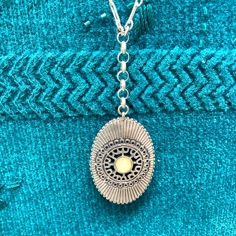 Necklace 18 inches NWOT, silver finish Moonstone on pendant